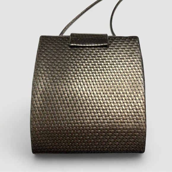 Vintage Ande Metallic Woven Purse – 1960s/70s Evening Handbag, Bronze Crossbody - Picture 3 of 15